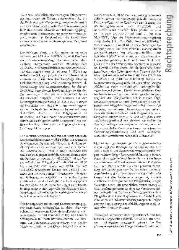 Vorschauseite 3: Zum Kostenerstattungsanspruch des Versicherten gegen die Krankenkasse