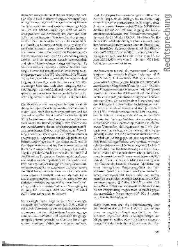 Vorschauseite 5: Zum Kostenerstattungsanspruch des Versicherten gegen die Krankenkasse