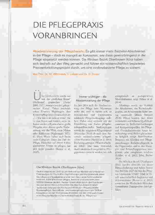 Vorschauseite 1: DIE PFLEGEPRAXIS VORANBRINGEN