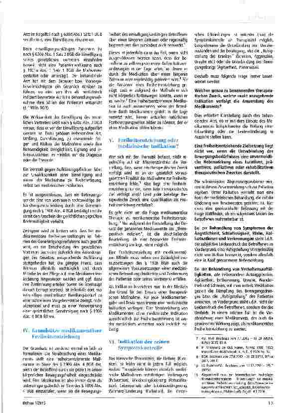 Vorschauseite 2: Freiheitsentziehung durch Medikamente nach § 1906 Abs. 4 BGB