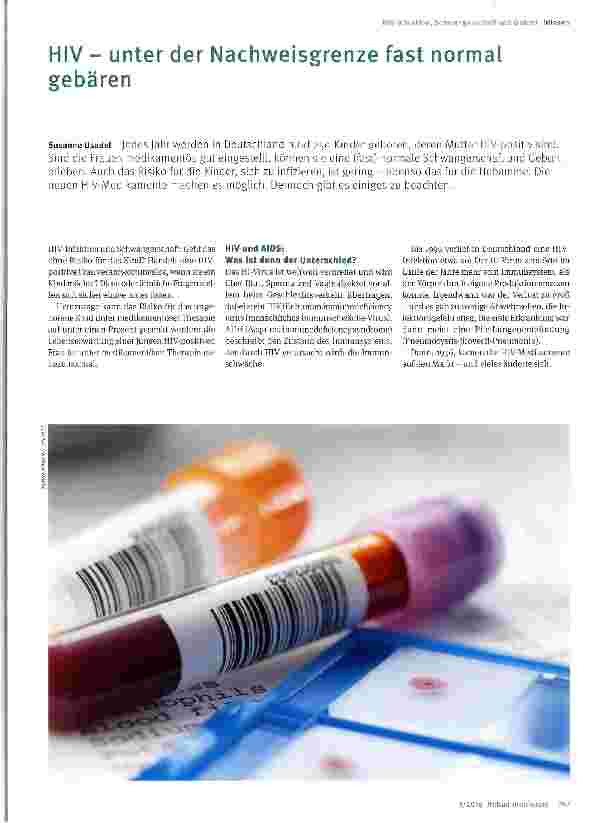 Vorschauseite 1: HIV - unter der Nachweisgrenze fast normal gebären