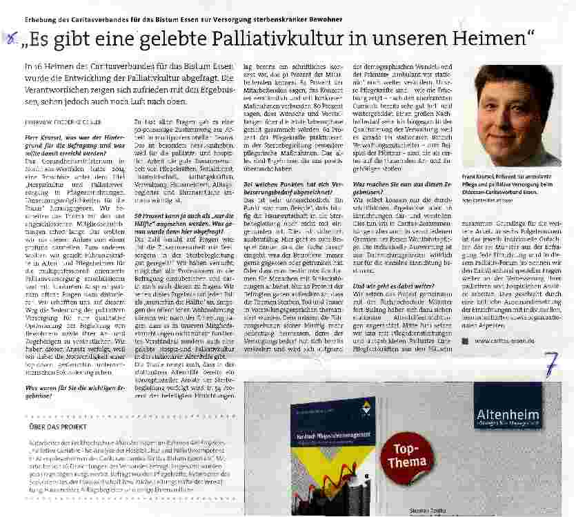 Vorschauseite 1: Es gibt eine gelebte Palliativkultur in unseren Heimen