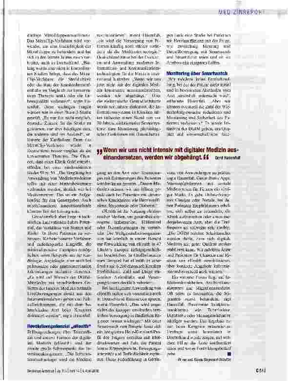 Vorschauseite 2: Demographischer Wandel und digitale Medizin stehen im Mittelpunkt