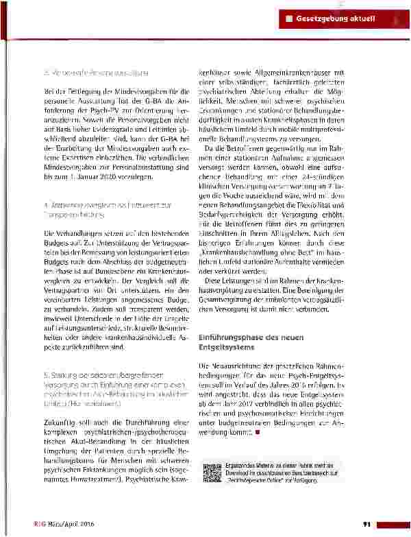 Vorschauseite 2: Eckpunkte zur Weiterentwicklung des Psych-Entgeltsystems