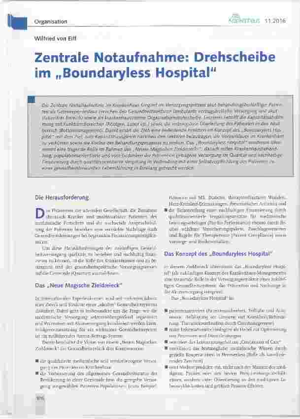 Vorschauseite 1: Zentrale Notaufnahme: Drehscheibe im „Boundaryless Hospital