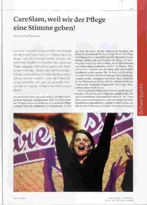 Vorschauseite 1: CareSlam, weil wir der Pflege eine Stimme geben!