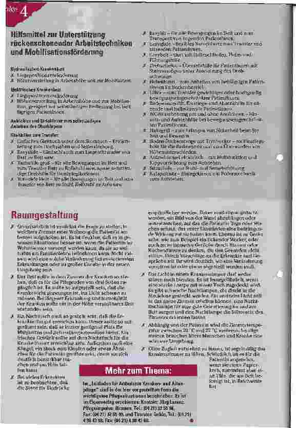 Vorschauseite 2: Checkliste Pflegepraxis Rückenschonende Arbeitsweisen