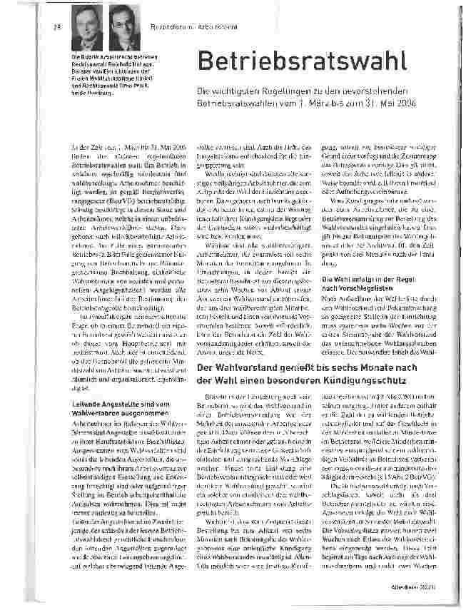 Vorschauseite 1: Betriebsratswahl