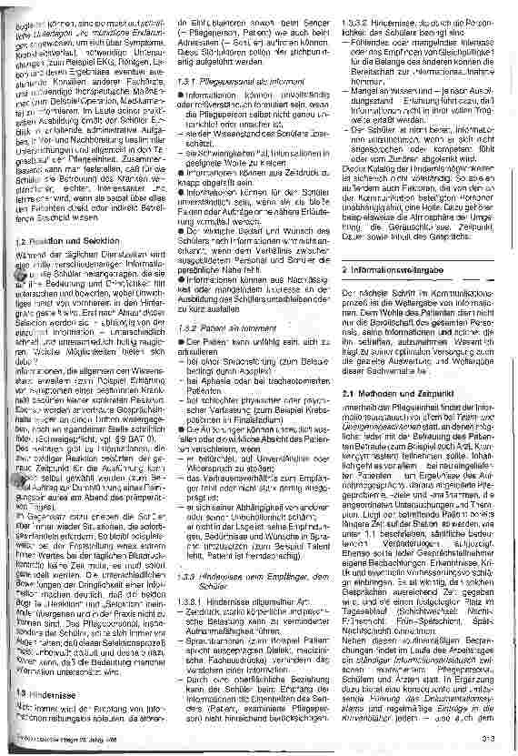 Vorschauseite 2: Der Krankenpflegeschüler im Informationsprozeß zwischen Patient und Krankenhaus sowie Krankenhaus und Patient