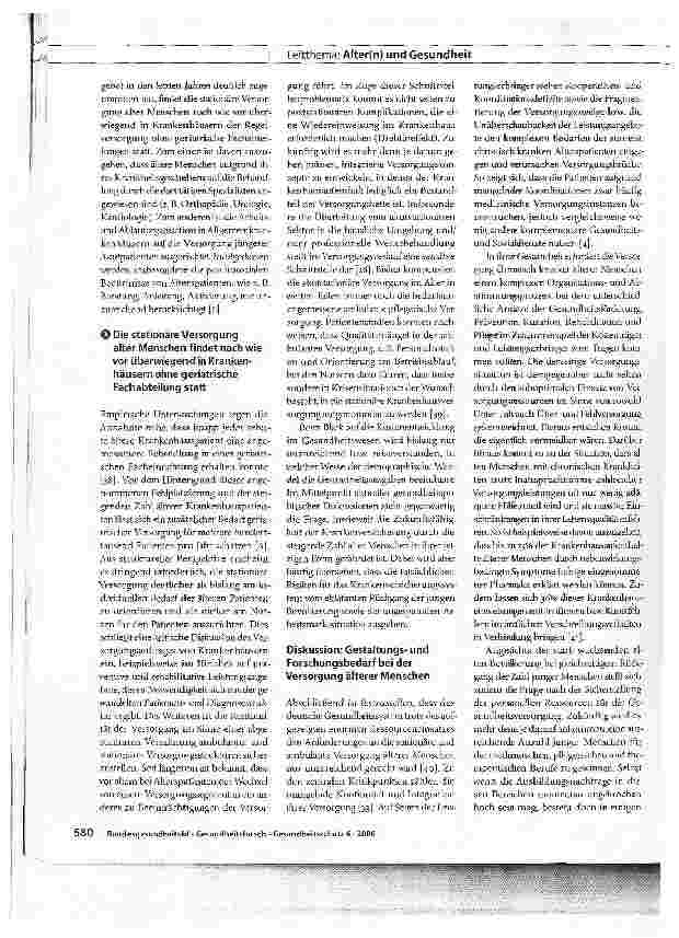 Vorschauseite 6: Ambulante und stationäre medizinische Versorgung im Alter