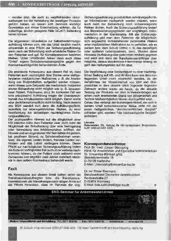 Vorschauseite 3: Ehefrau eines Unfallpatienten HlV-infiziert