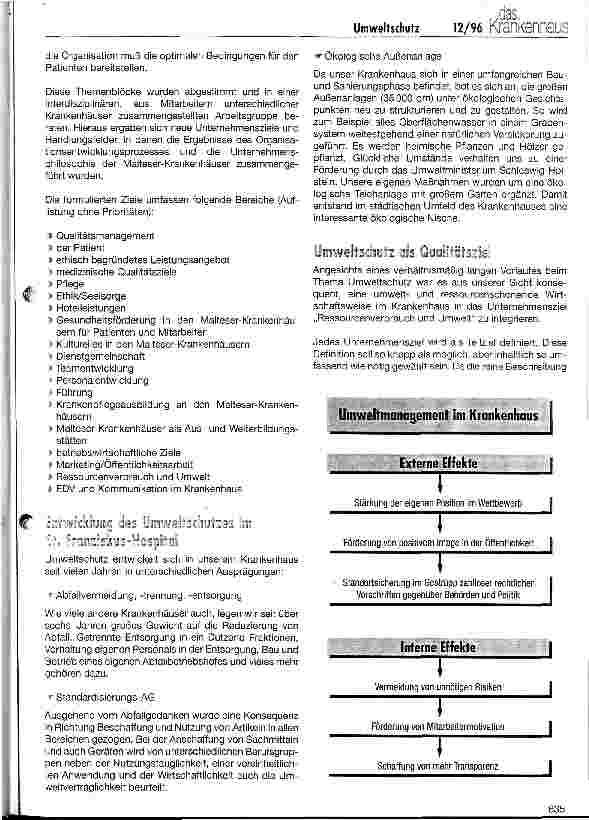 Vorschauseite 3: Umweltschutz als Unternehmensziel Erfahrungen aus den Malteser-Krankenhäusern in Deutschland