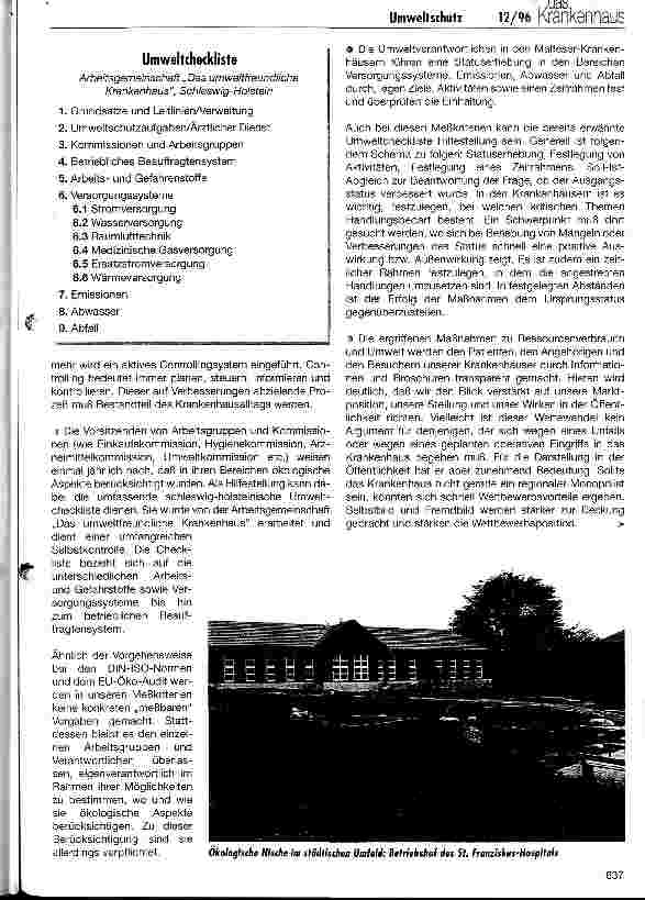 Vorschauseite 5: Umweltschutz als Unternehmensziel Erfahrungen aus den Malteser-Krankenhäusern in Deutschland