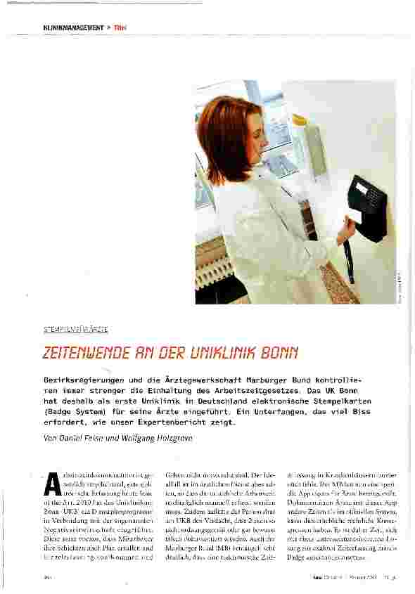 Vorschauseite 1: Zeitenwende an der Uniklinik Bonn