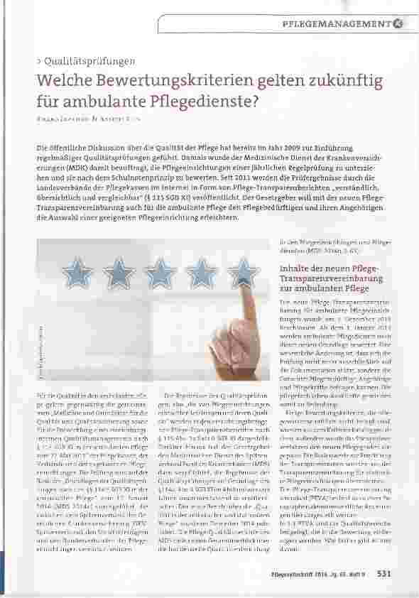 Vorschauseite 1: Welche Bewertungskriterien gelten zukünftig für ambulante Pflegedienste?