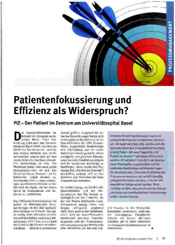 Vorschauseite 1: Patientenfokussierung und Effizienz als Widerspruch?