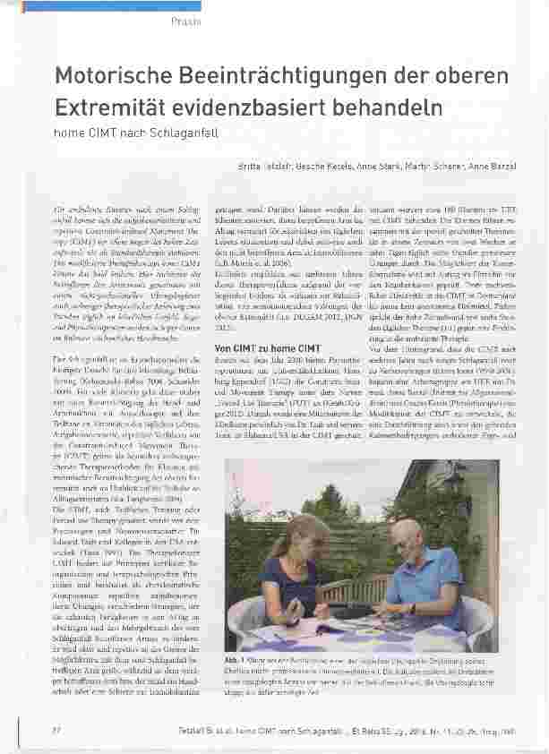 Vorschauseite 1: Motorische Beeinträchtigungen der oberen Extremität evidenzbasiert behandeln