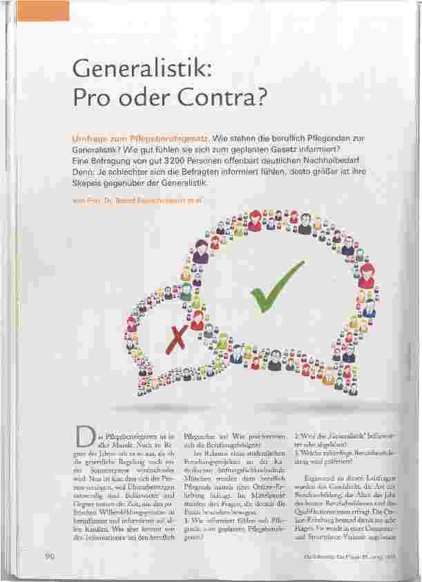 Vorschauseite 1: Generalistik: Pro oder Contra?