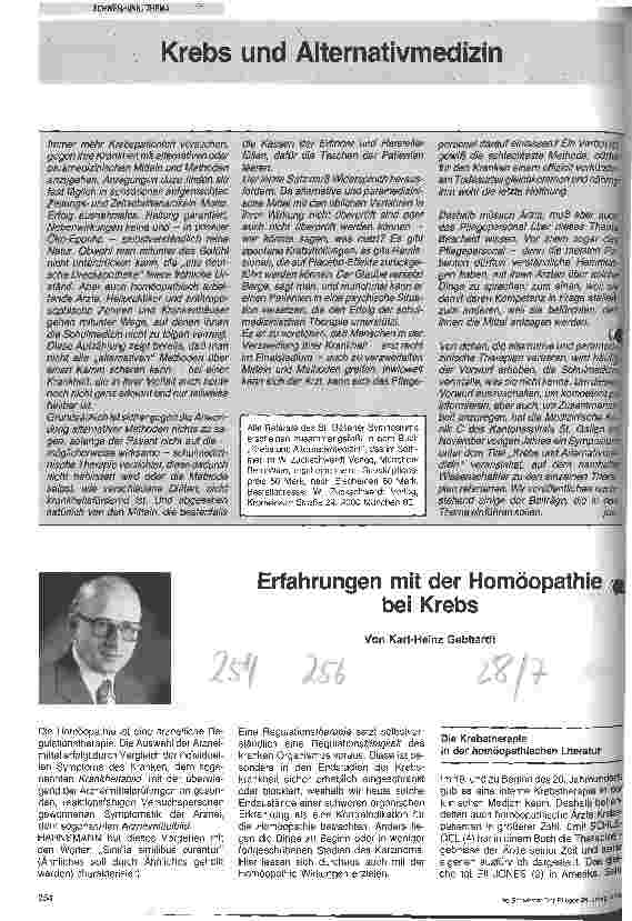Vorschauseite 1: Erfahrungen mit der Homöopathie bei Krebs