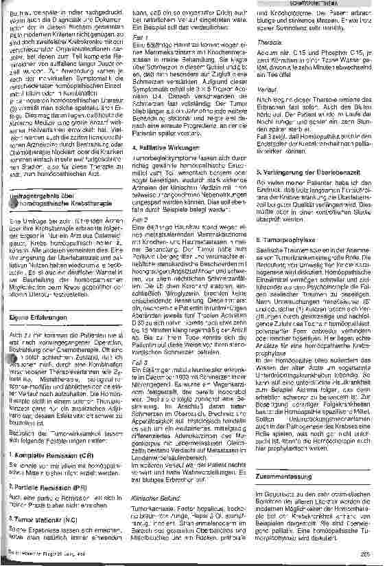 Vorschauseite 2: Erfahrungen mit der Homöopathie bei Krebs