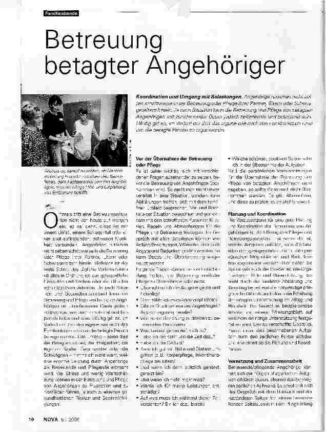 Vorschauseite 1: Betreuung betagter Angehöriger