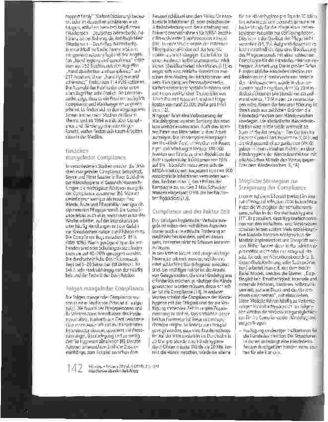 Vorschauseite 2: Händedesinfektion und Compliance -ein Literaturüberblick
