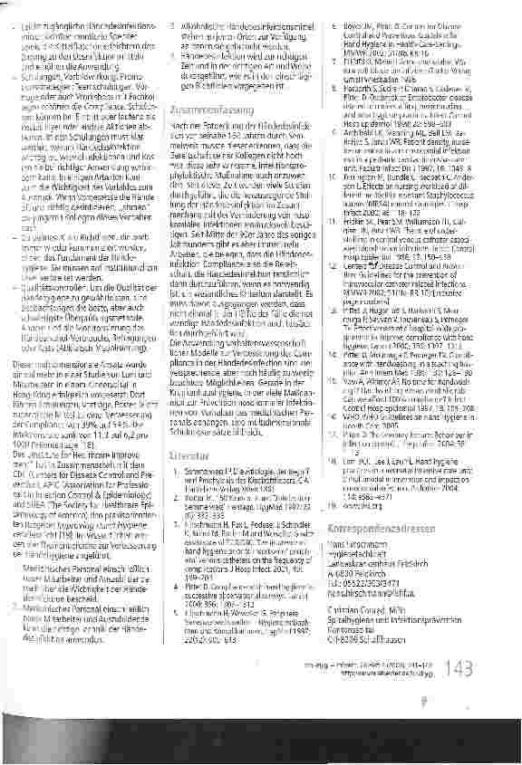 Vorschauseite 3: Händedesinfektion und Compliance -ein Literaturüberblick