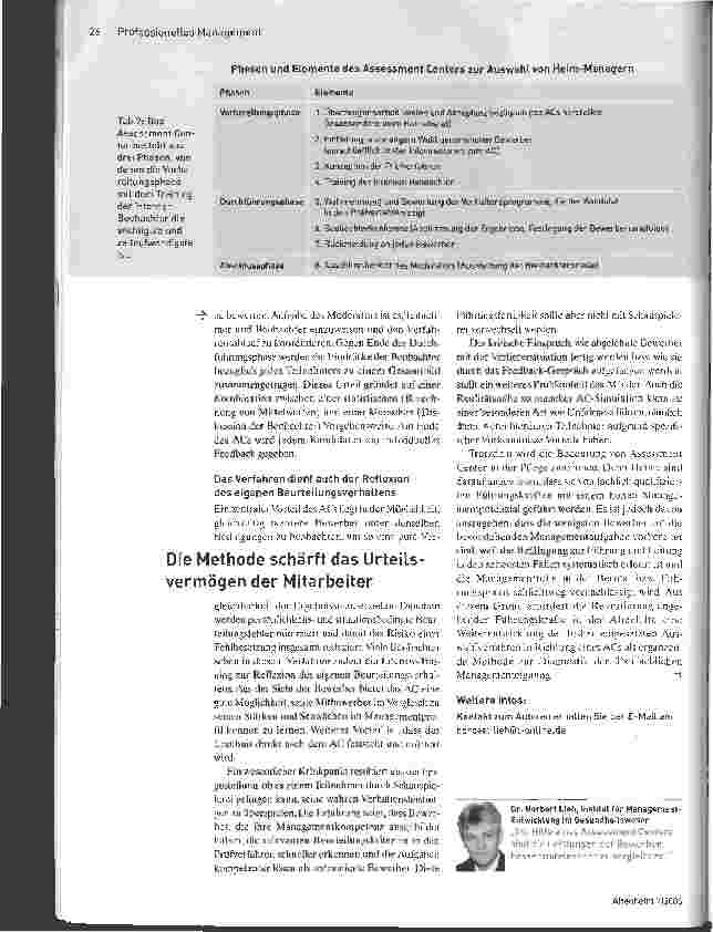 Vorschauseite 3: Assessment CenterDen Richtigen suchen den Besten finden