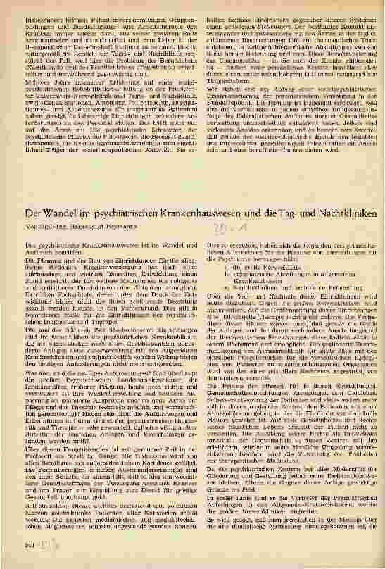 Vorschauseite 1: Der Wandel im psychiatrischen Krankenhauswesen und die Tagund Nachtkliniken