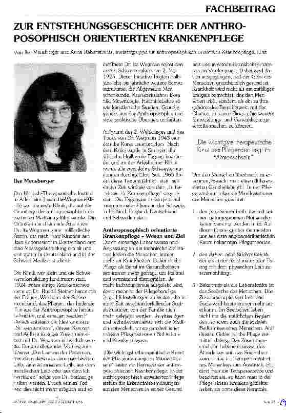 Vorschauseite 1: Zur Entstehungsgeschichte der anthroposophisch orientierten Krankenpflege