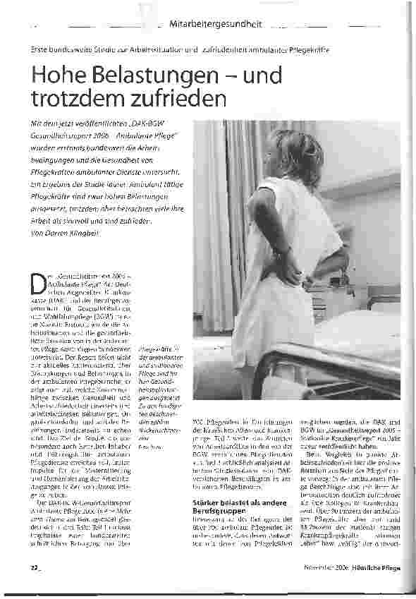 Vorschauseite 1: Hohe Belastungen - und trotzdem zufrieden