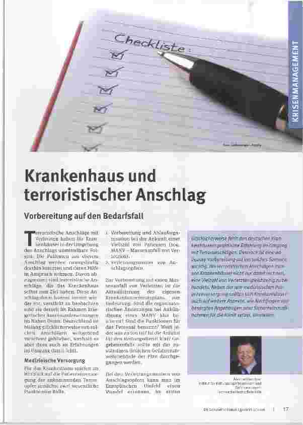 Vorschauseite 1: Krankenhaus und terroristischer Anschlag
