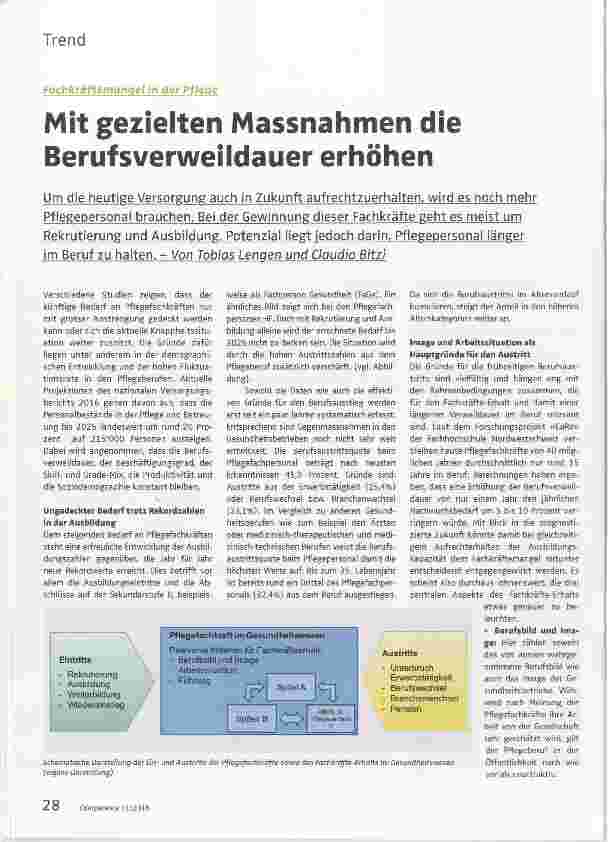 Vorschauseite 1: Mit gezielten Massnahmen die Berufsverweildauer erhöhen