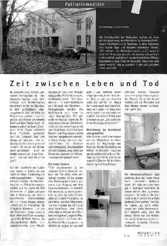 Vorschauseite 1: Zeit zwischen Leben und Tod
