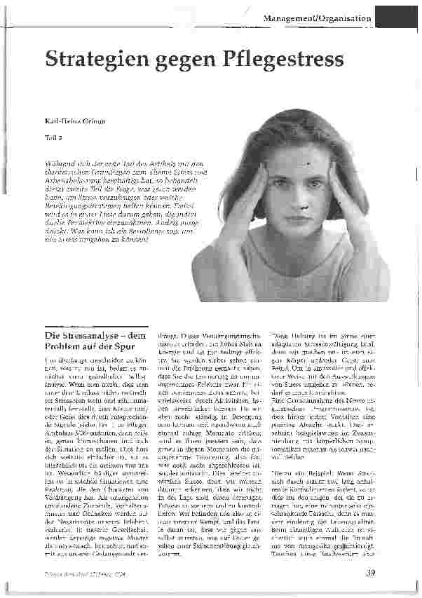 Vorschauseite 1: Strategien gegen Pflegestress
