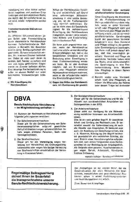 Vorschauseite 4: Haftungsfragen in Altenheimen Versicherungsschutz für Heimträger und ihre Mitarbeiter