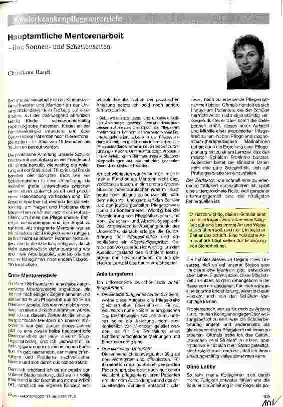 Vorschauseite 1: Hauptamtliche Mentorenarbeit ihre Sonnenund Schattenseiten