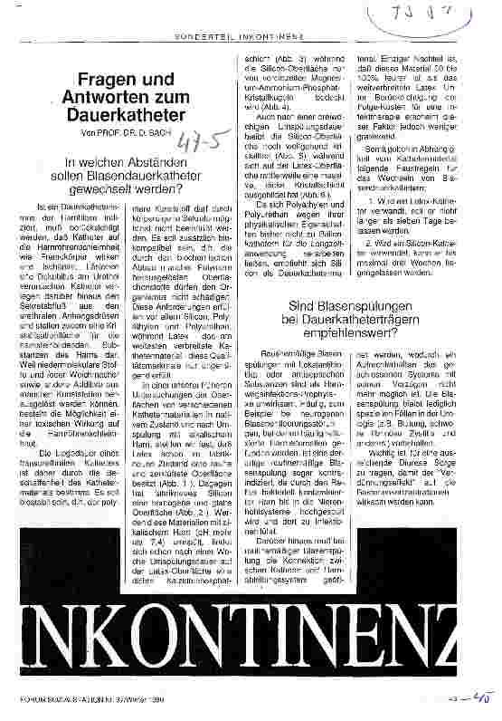 Vorschauseite 1: Fragen und Antworten zum Dauerkatheter