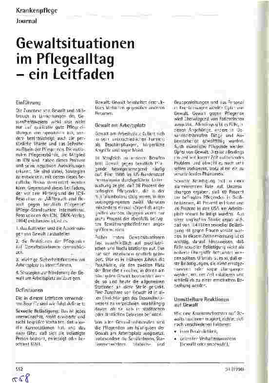 Vorschauseite 1: Gewaltsituationen im Pflegealltag - ein Leitfaden