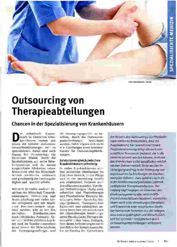 Vorschauseite 1: Outsourcing von Therapieabteilungen