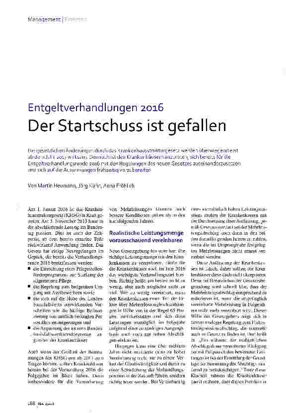 Vorschauseite 1: Entgeltverhandlungen 2016 Der Startschuss ist gefallen