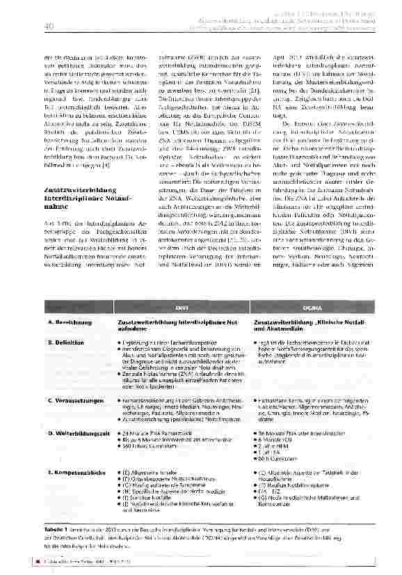 Vorschauseite 3: Zusatzweiterbildung Interdisziplinäre Notaufnahme in Deutschland