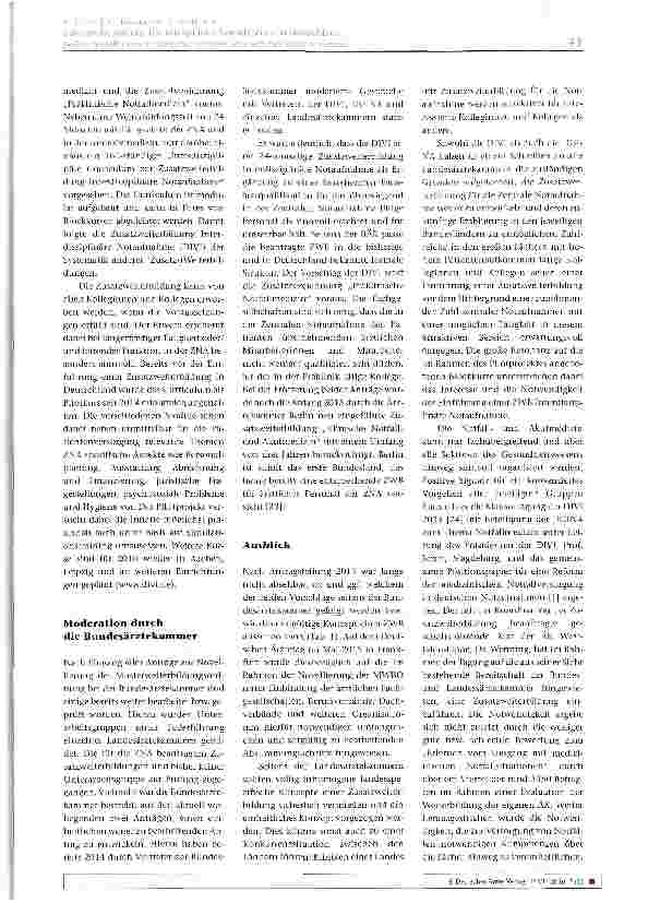 Vorschauseite 4: Zusatzweiterbildung Interdisziplinäre Notaufnahme in Deutschland