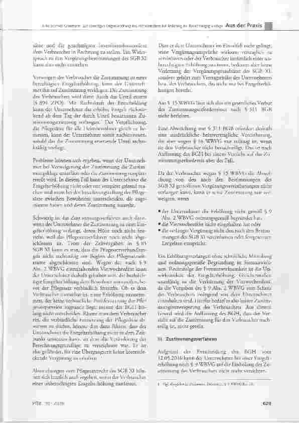 Vorschauseite 3: Zur einseitigen Entgelterhöhung des Heim bet reibers bei Änderung der Berechnungsgrundlage gemäß § 9 WBVG