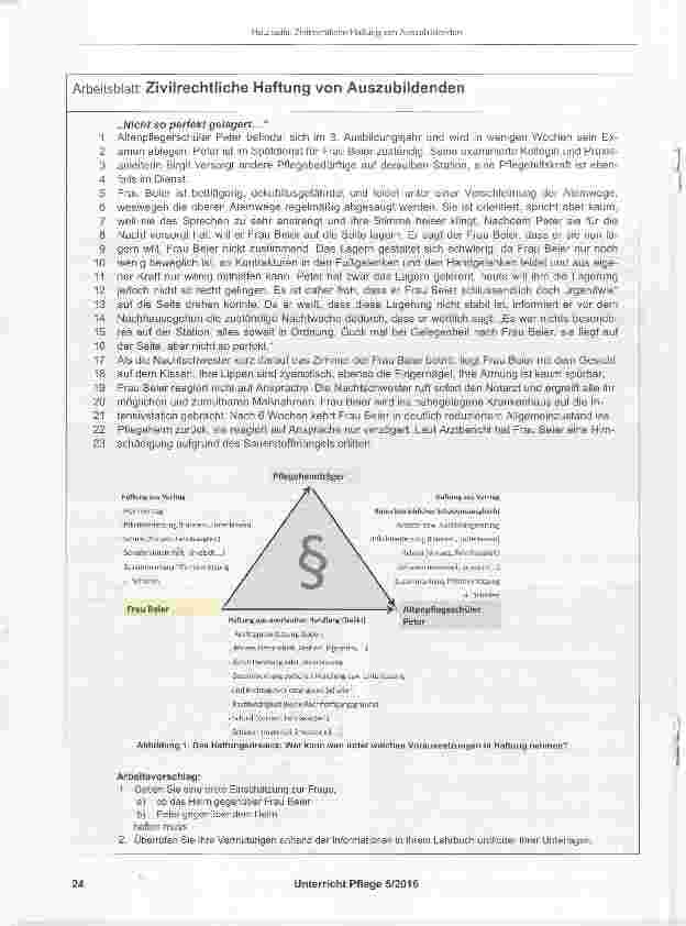 Vorschauseite 2: Zivilrechtliche Haftung von Auszubildenden mit einem Fallbeispiel zur Bearbeitung im Unterricht und in Klausuren
