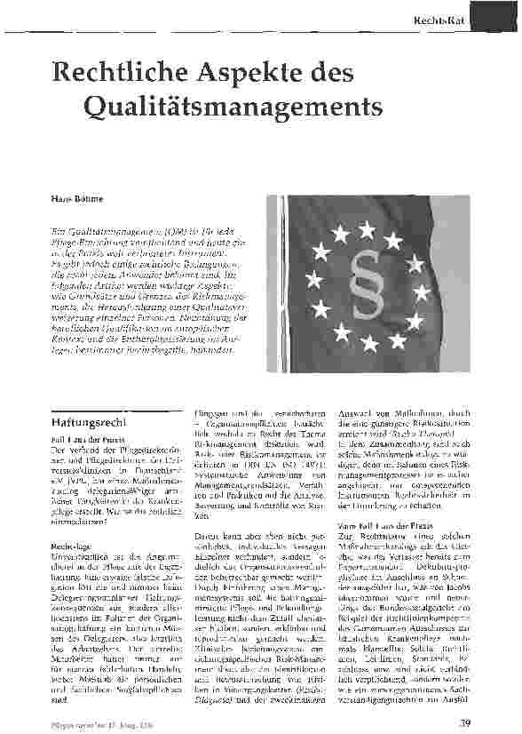 Vorschauseite 1: Rechtliche Aspekte des Qualitätsmanagements