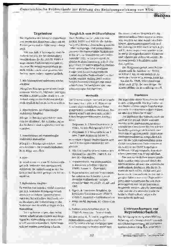 Vorschauseite 3: Entwicklung und Evaluierung der österreichischenPrüfmethode zur Prüfung der Reinigungswirkungvon Reinigungs-Desinfektionsgeräten für chirurgische Instrumente1, Teil 2