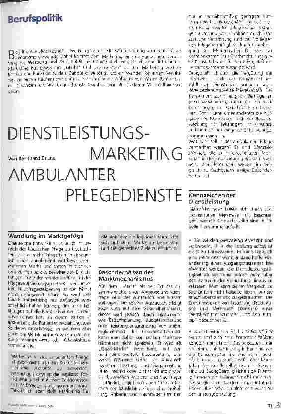 Vorschauseite 1: Dienstleistungsmarketing ambulanter Pflegedienste