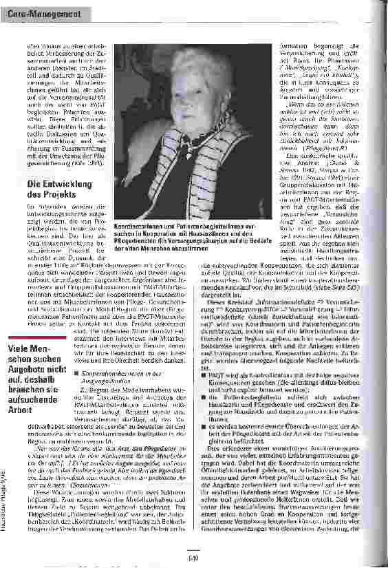 Vorschauseite 3: Die Menschen wissen, es ist jemand für sie da Careund Case-Management durch das Modell PAGT in Hamburg