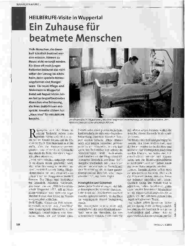 Vorschauseite 1: Ein Zuhause für beatmete Menschen